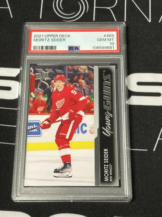 2021 Upper Deck Moritz Seider Young Guns PSA 10 Rookie GEM MINT #469 YG