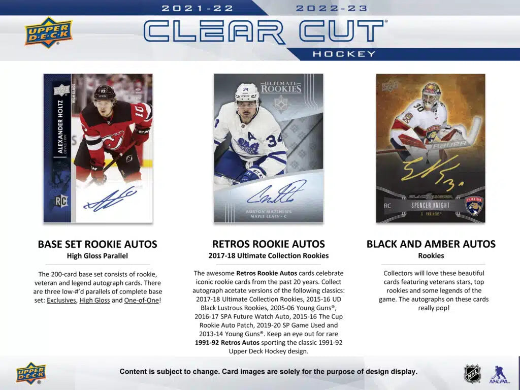 2021-22 & 2022-23 Upper Deck Clear Cut Hockey Hobby Box Inner Case (15 boxes per Inner) (Pre-Order) - Miraj Trading