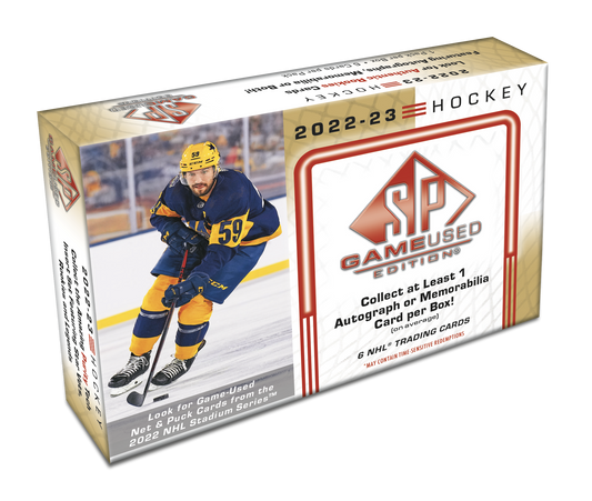 2022-23 Upper Deck SP Game Used Hockey Hobby Box Case (Case of 18 Boxes) (Pre-Order) - Miraj Trading