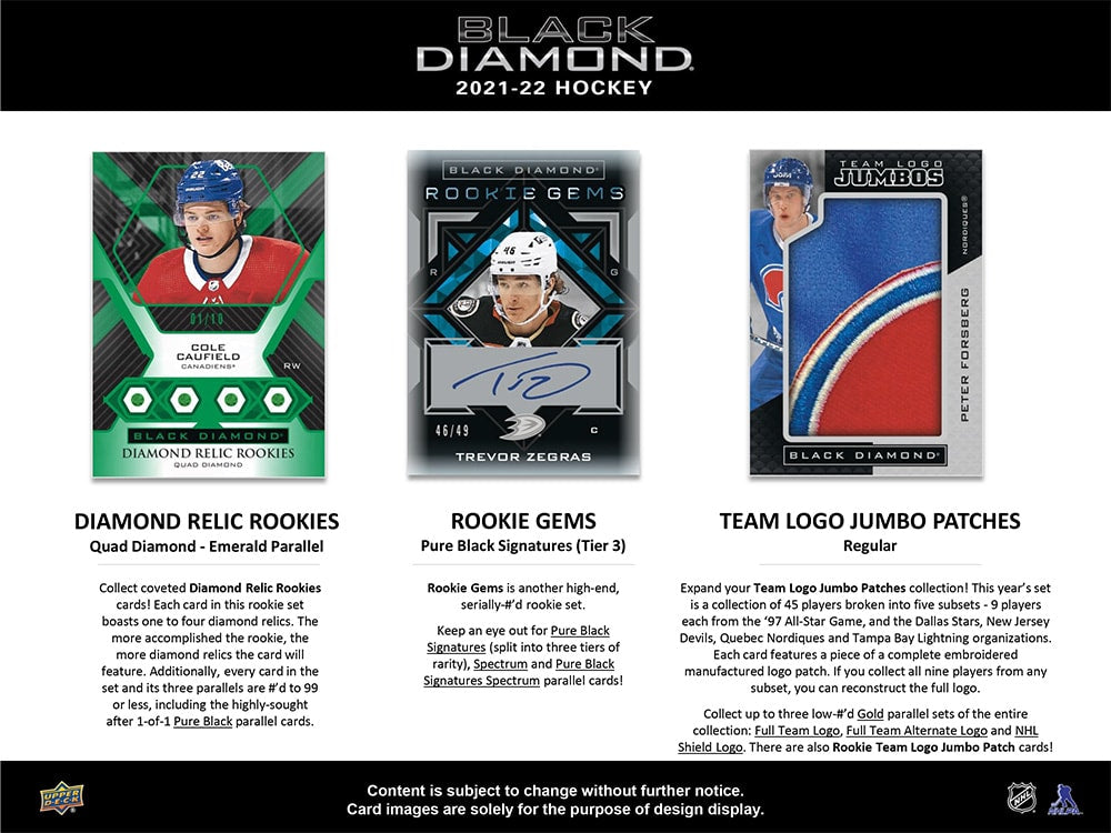 2021-22 Upper Deck Black Diamond Hockey Hobby Box ( Inner Case of 5 Boxes )(Pre-order) - Miraj Trading